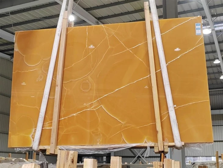 Yellow Jade Onyx Slab For Feature Walls factory